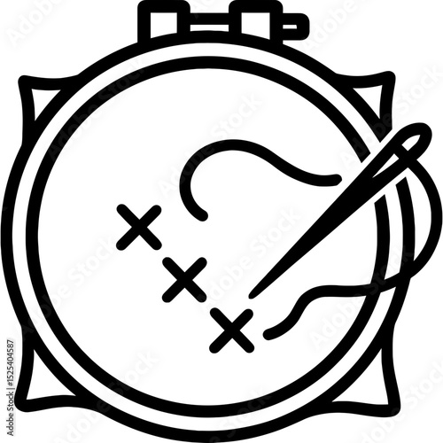 Minimal embroidery hoop icon design