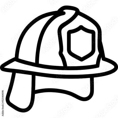 Minimalist firefighter helmet icon