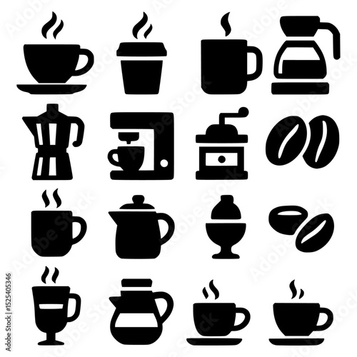 Minimalist coffee icons