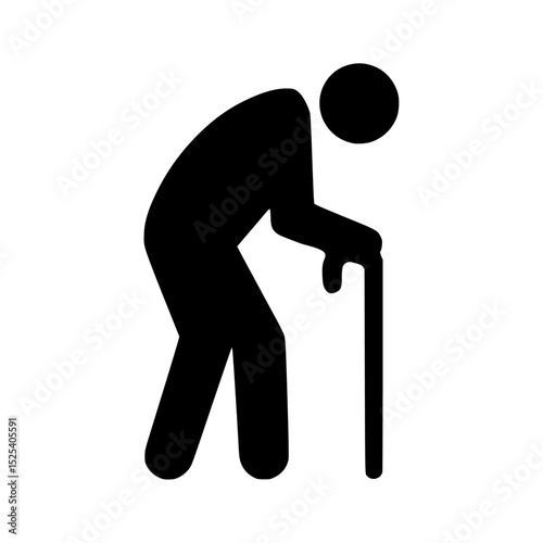 Minimalist elderly person icon