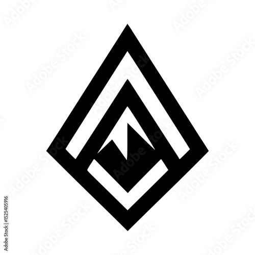Minimalist geometric logo, black and white, triangular shape Free Download Minimalist geometric logo, black and white, triangular shape - GFXLoad