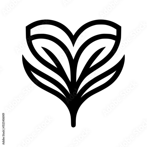 Minimalist heart flower icon 