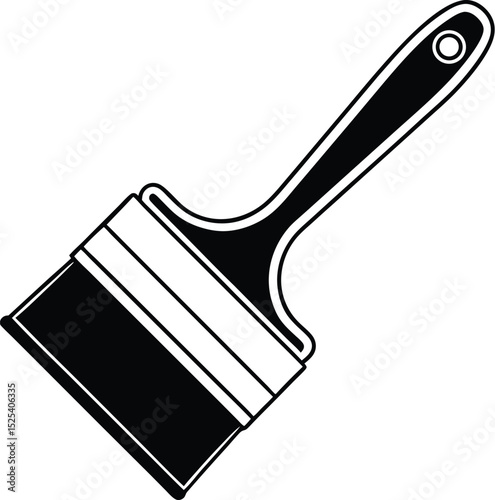 Paint roller silhouette, stencil tool icon, painting equipment vector, home decor graphic, minimal DIY design