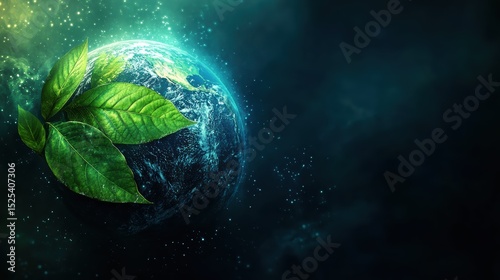 Protecting our planet environmental conservation efforts earth digital art cosmic view green initiatives