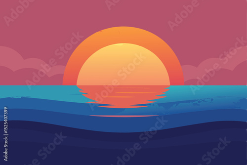 sunset on the sea