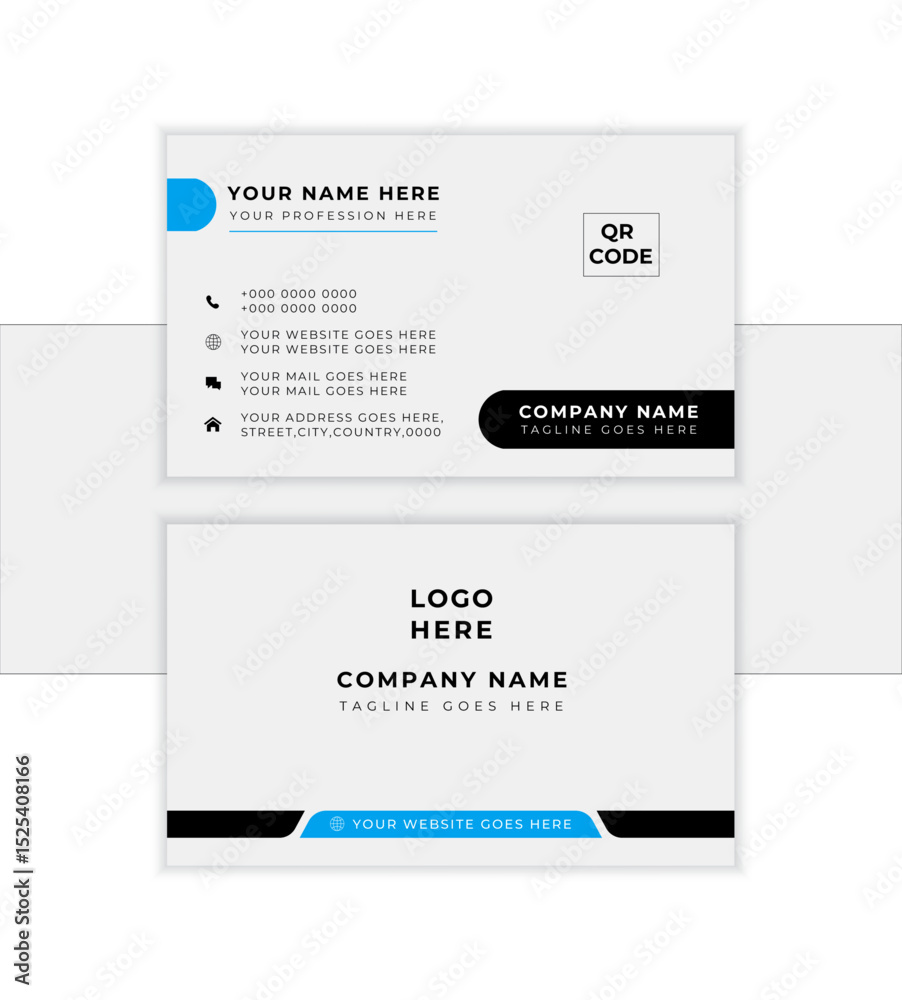 Obraz premium Futuristic business card design. Modern shape with abstract background. Vector illustration print template. 