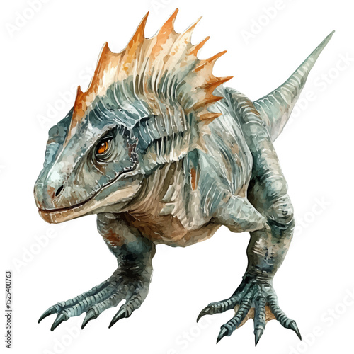 watercolor of Dsungaripterus, vector high quality, isolated on a white background.