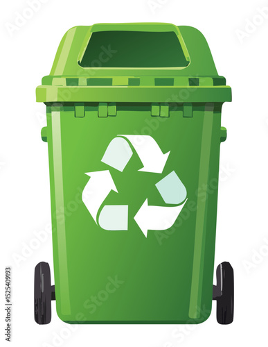 Light Green Recycle Bin with Symbol