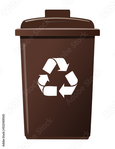Very Dark Brown Recycling Bin for Waste