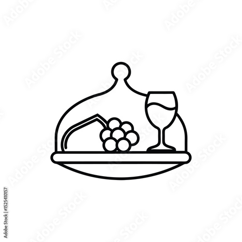 vector illustration of a tray with food