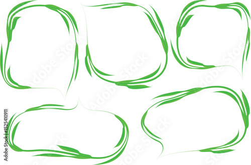 bright green colorful decorative ornate pattern speech bubbles set