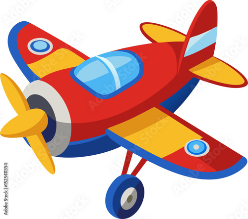 Toy plane vector  white background 