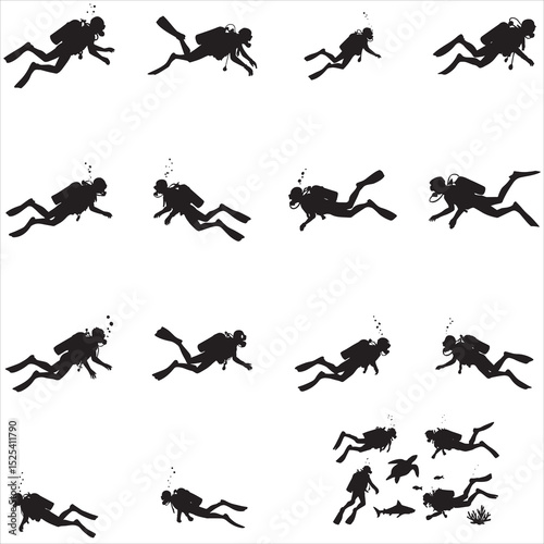 Scuba Diving Silhouettes