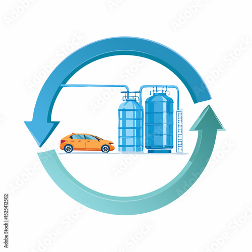 Renewable Energy Fuel Station with Eco Vehicle