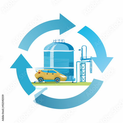 Renewable Energy Fuel Station with Eco Vehicle