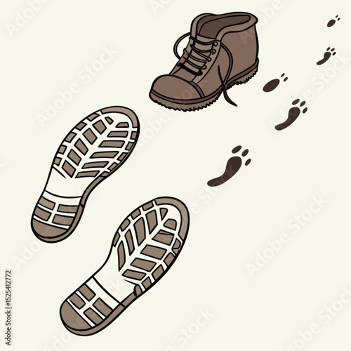 Vector illustration of isolated leather fashion footwear, including sneakers and boots, for men's style