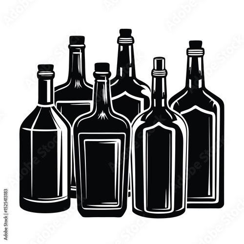 wine bottle vector illustration