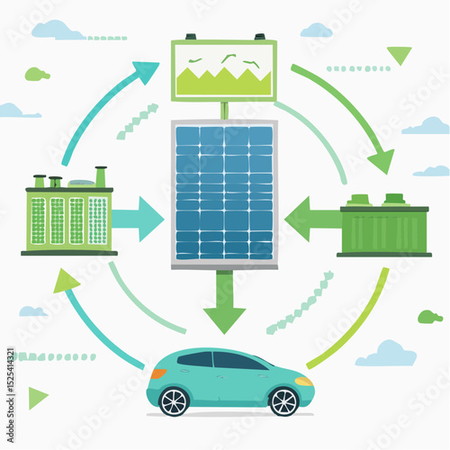 Eco Energy System with Electric Car and Solar Power