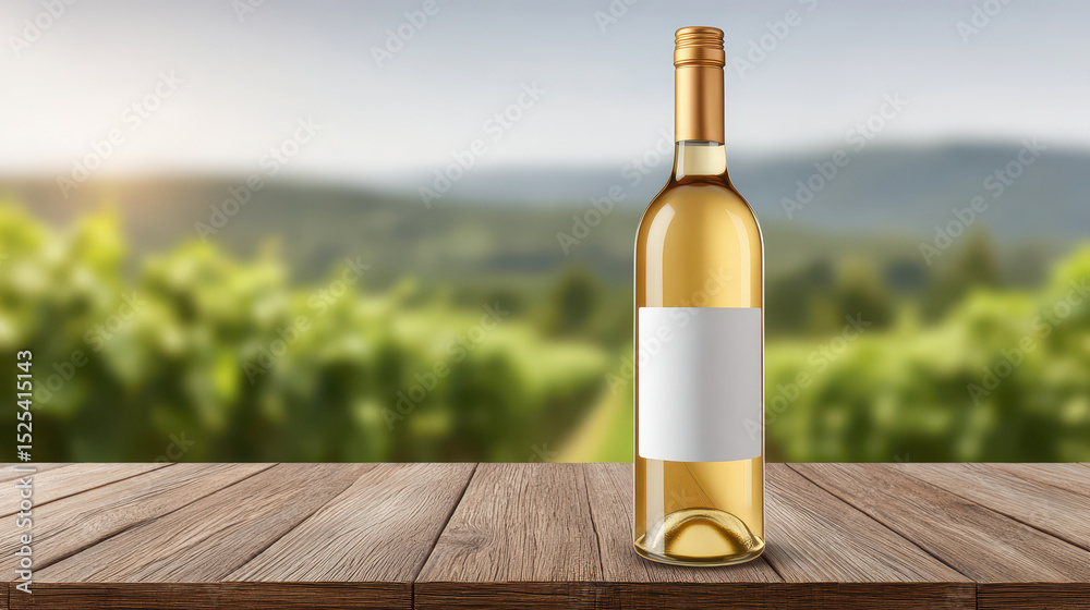 Fototapeta premium Refreshing elegant cocktail party rustic table in vineyard alcohol-free wine outdoor viewpoint