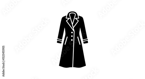 A black coat with a collar and buttons