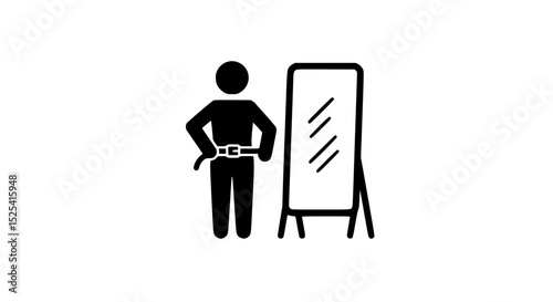 A man is standing in front of a mirror