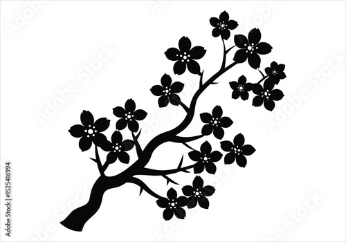 sakura blossom silhouette   japanese elegance  [Converted]