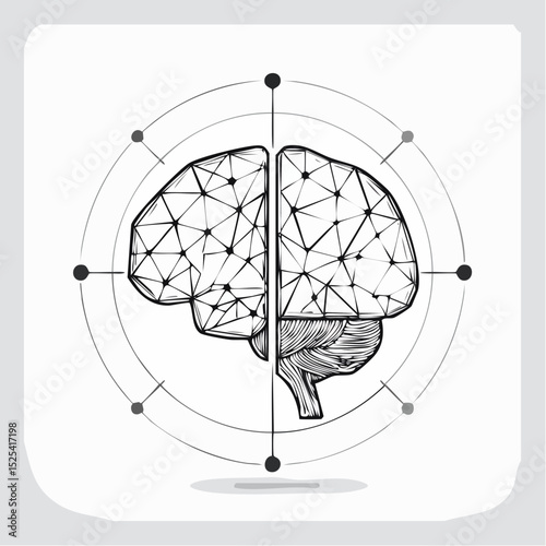Stylized Human Brain with Neural Connections – Scientific Diagram