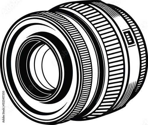 Camera lens aperture, shutter icon vector, photography diagram silhouette, black lens graphic, minimal photo design