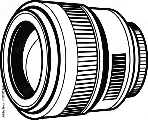 Camera lens aperture, shutter icon vector, photography diagram silhouette, black lens graphic, minimal photo design
