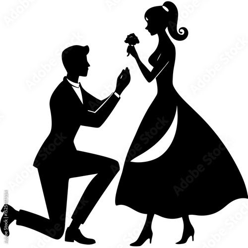 silhouette of  Wedding Proposal
