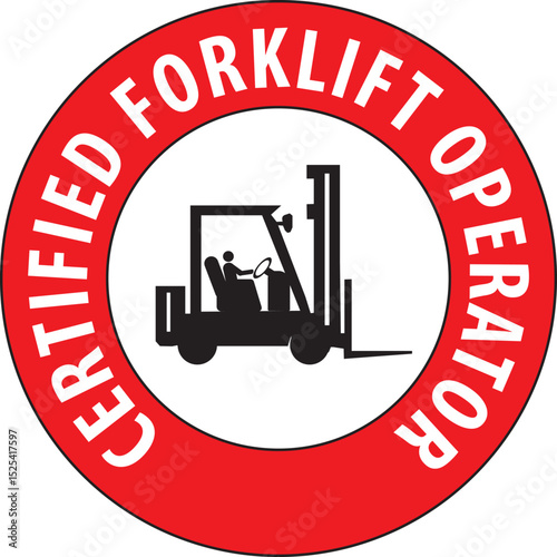 Certified forklift operator sign vector.eps