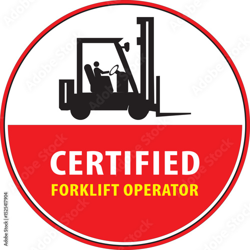 Certified forklift operator sign.eps