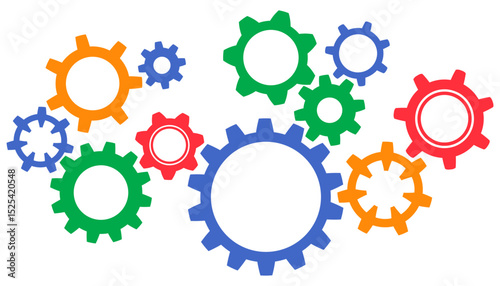 Process realization, concept teamwork, interconnections - vector