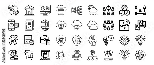 Global finance technology ai business innovation icons