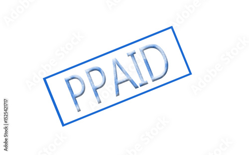PPAID Stamp with Blue Outline | Promotional Product Approval Image for Product Marketing and Branding,handmade
