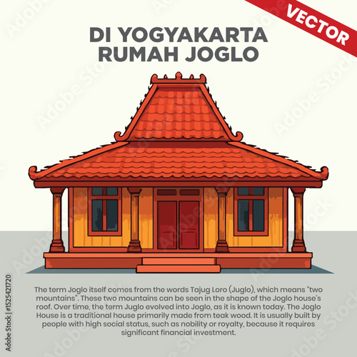 Indonesian Traditional House Rumah Joglo from Yogyakarta Province