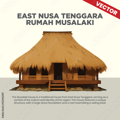 Indonesian Traditional House Rumah Musalaki from East Nusa Teggara Province