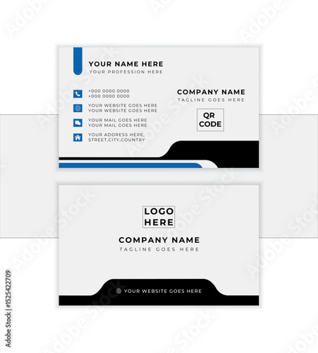Business card design template, Clean professional business card template, visiting card, business card template with editable vector
