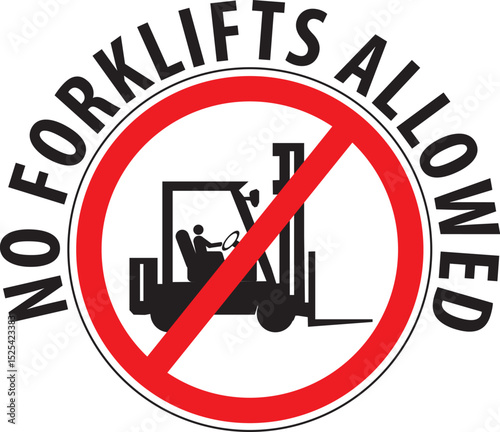 Forklifts not allowed warning sign vector.eps