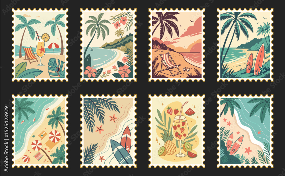 Obraz premium Vintage Summer Post Card