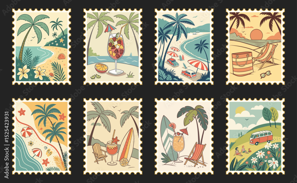 Obraz premium Retro Summer Post Card 