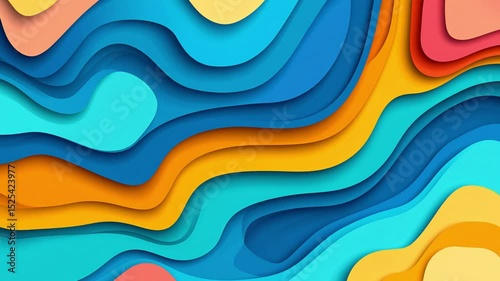 Abstract colorful wave pattern illustration with flowing lines