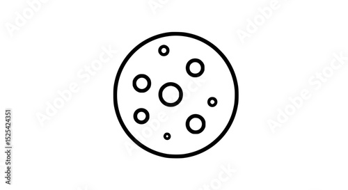 A cookie shaped like a planet with a lot of dots on it