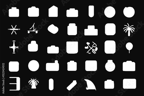 Vector illustration of deferent white color sign and symbol set