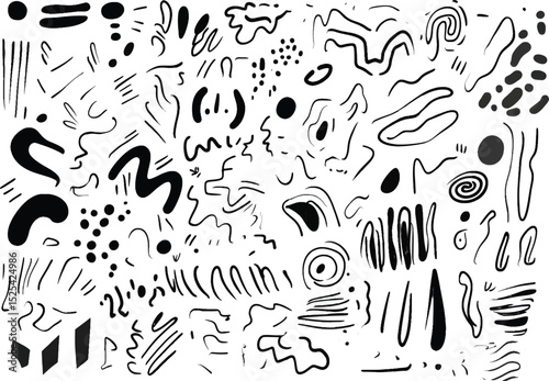 Vector illustration of deferent line set