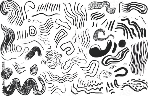 Vector illustration of deferent line set