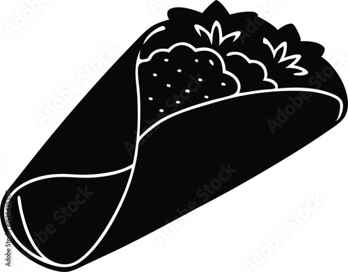 breakfast burrito with salsa clean silhouette