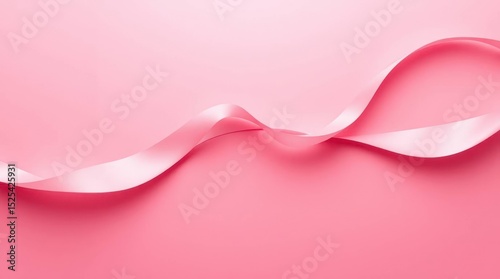 A wavy light pink ribbon spans horizontally across a pink gradient background