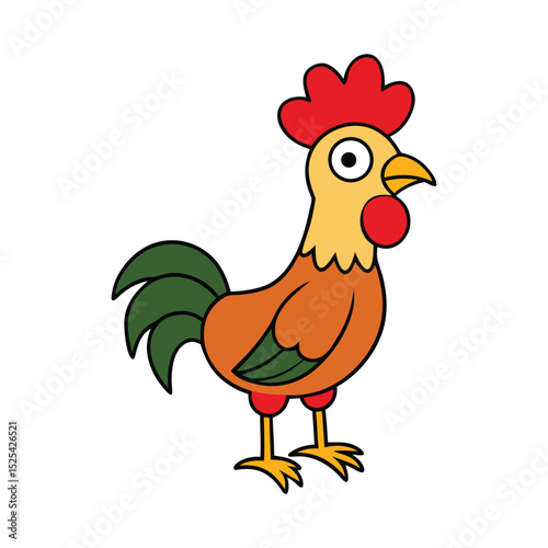 Cotton rooster cotton vector art illustration