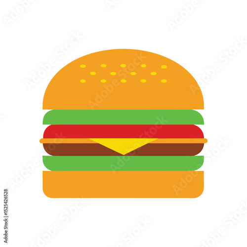 Layered cheeseburger vector art illustration